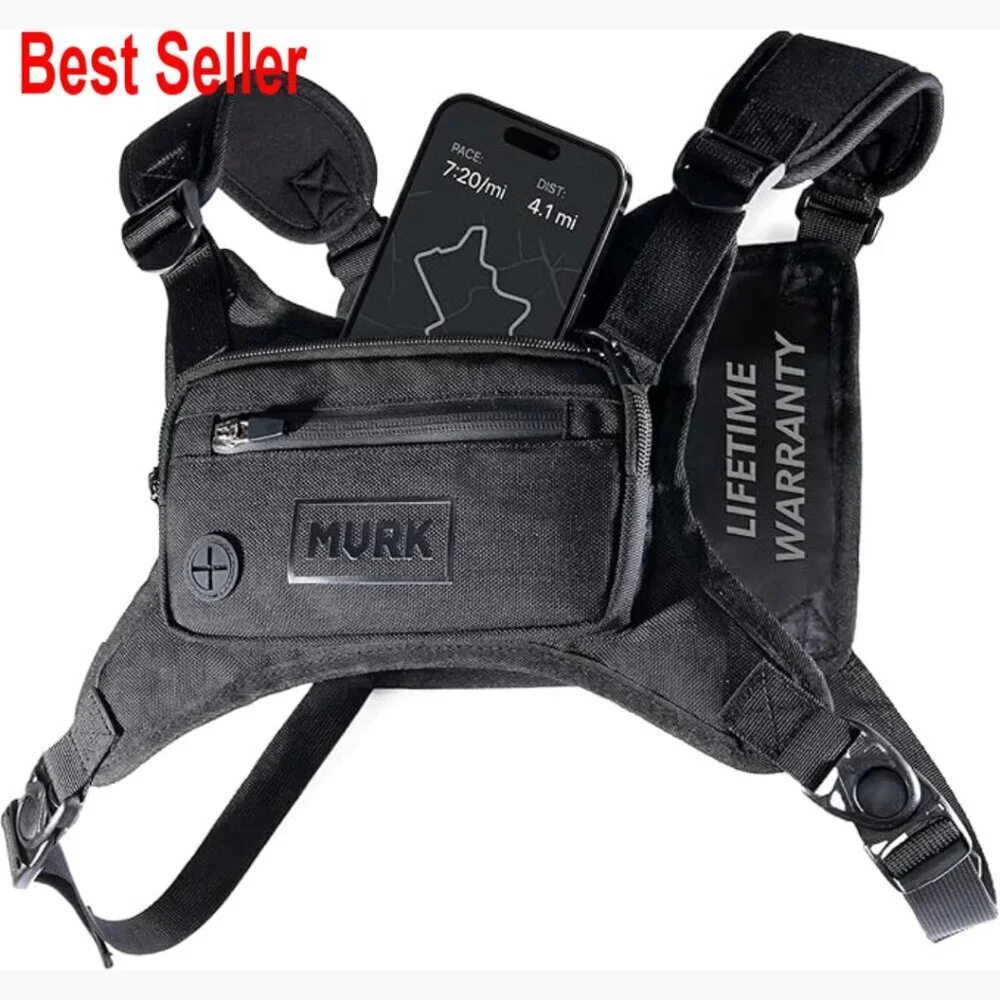 Water Resistant Cordura Nylon Running Vest Chest Pack with Reflective Detail